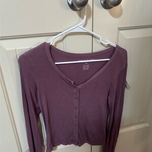 American Eagle Outfitters Mauve Button-Down Shirt
